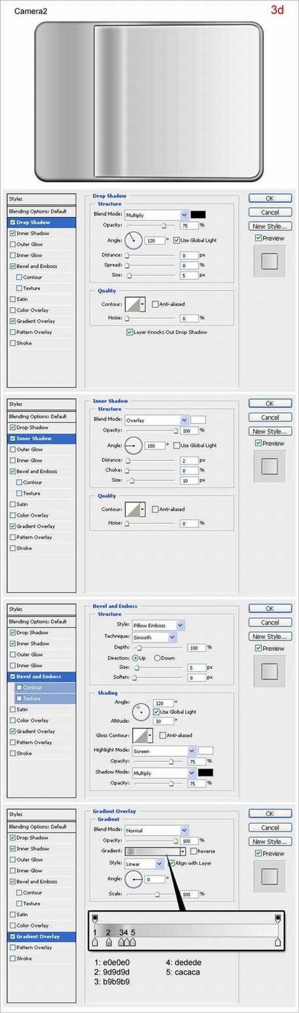 Photoshop CS3 绘制木质逼真的数码相机