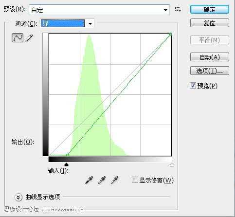 ps利用曲线调出偏暗风景图片鲜艳的绿紫色