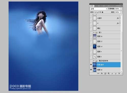 photoshop将室内美女合成制作出海底美人鱼教程