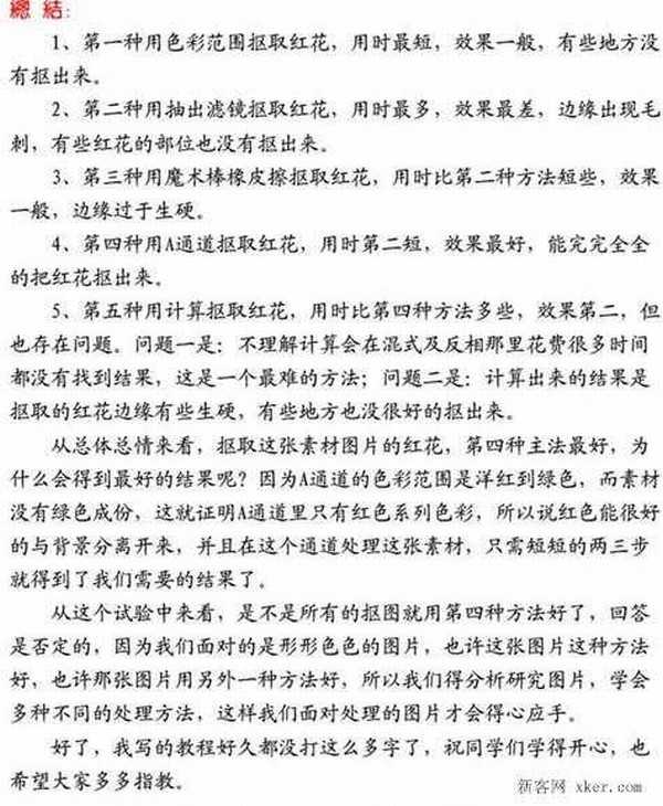 ps大师详细讲解红花抠图教程