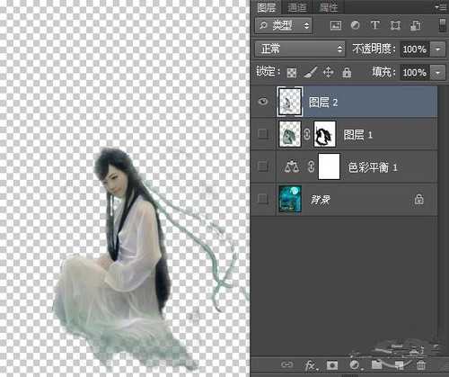 Photoshop(ps)合成月夜镜湖美女图教程