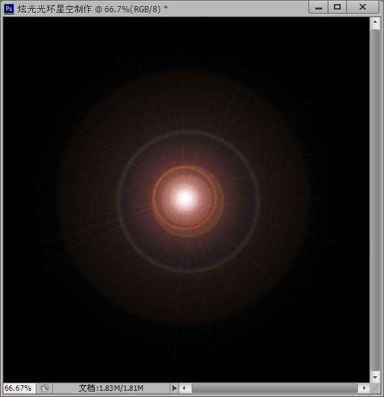 PS利用滤镜及画笔制作漂亮的彩色星空光环