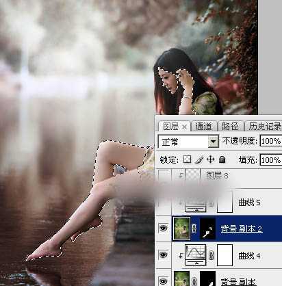 Photoshop将水景人物图片打造唯美的中性红褐色效果教程