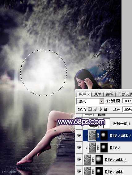 Photoshop将水景人物图片打造出唯美的中性冷褐色