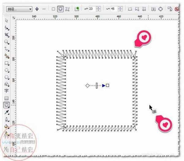 cdr软件变形工具之拉链变形使用方法