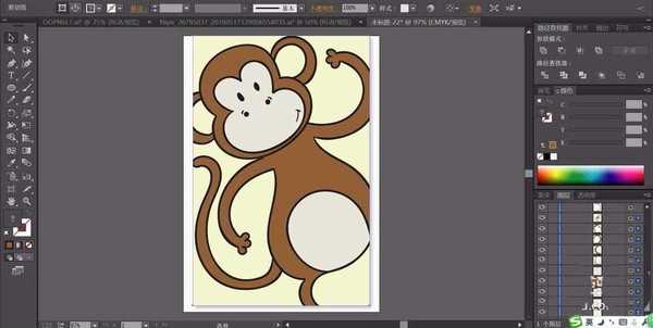 ai怎么画一只小猴子? ai画猴子矢量图的教程
