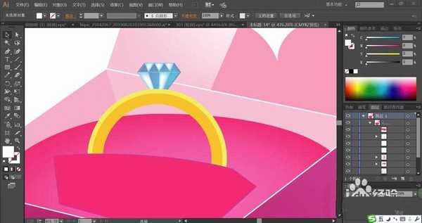 ai怎么设计钻戒? ai绘制包装盒中钻戒插画的教程