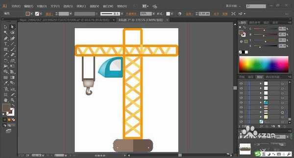 ai怎么绘制大吊车? ai吊车矢量图的设计方法