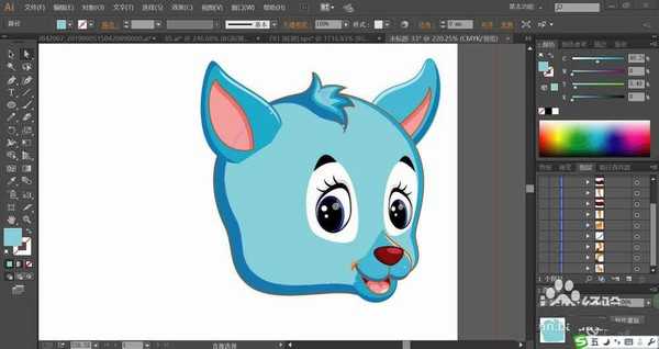 ai怎么绘制蓝色小鹿矢量图? ai小鹿插画的画法