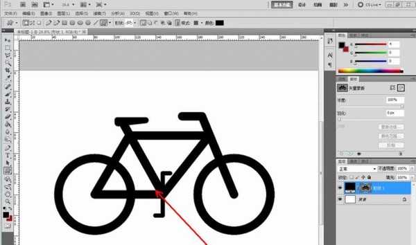 ps怎么设计简笔画效果的自行车图标? ps自行车的画法