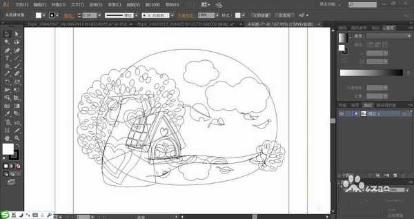 ai怎么手绘树屋插画? ai绘制树上小屋矢量图的教程